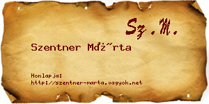 Szentner Márta névjegykártya