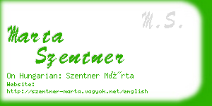 marta szentner business card